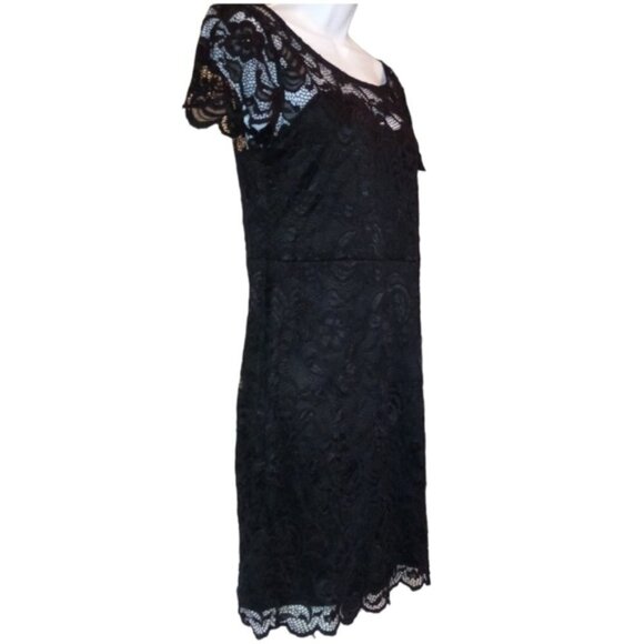 🏖️ NWT Cocktail Black Lace Bodycon Dress  Size Medium - Picture 3 of 8
